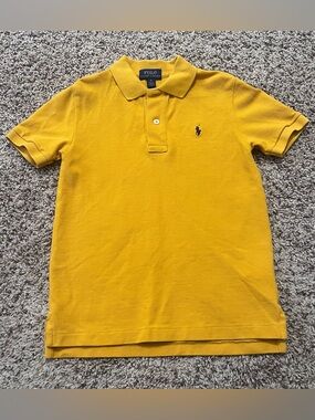 Polo by Ralph Lauren Gold Polo Shirt with Purple Pony Size 6